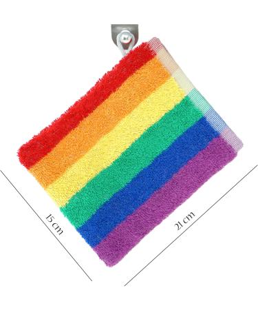 Lashuma Wash Gloves - Terry Cloth 4-Pack Rainbow Striped Washcloths 15x21 cm Soft & Absorbent Towels for All Skin Types | International Shipping - Buy Online on GoSupps.com