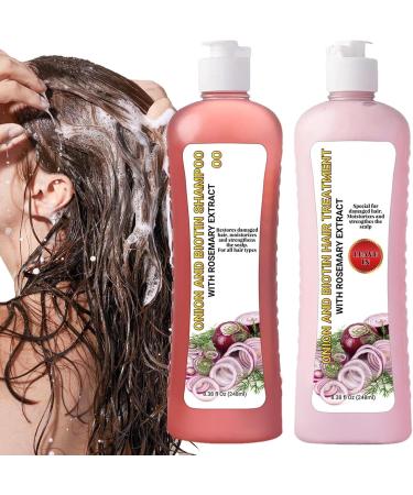 Onion Biotin and Rosemary Shampoo and Treatments Set Onion Shampoo With Biotin Rosemary Onion Shampoo for Stronger Thicker and Longer Hair Soft Shine Hair Growth 248ml - Buy Online on GoSupps.com
