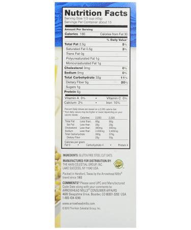 Arrowhead Mills Gluten Free Steel Cut Oats - 24 Ounce | High-Quality Oats for a Healthy Breakfast - Buy Online on GoSupps.com