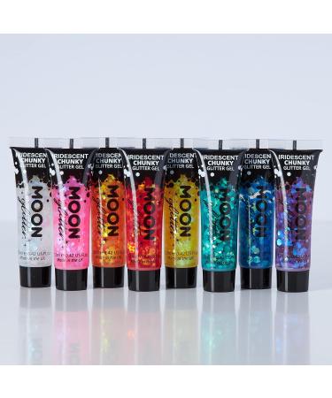 Moon Glitter Green Chunky Glitter Gel - 12ml - for Face, Body, Hair & Nails - Festival Cosmetic Glitter Paint - Buy Online on GoSupps.com