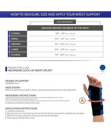 OTC Neoprene Wrist Splint - Cock-up Style - Black X-Large for Right Hand | International Shipping Available - Buy Online on GoSupps.com
