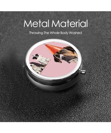 French Bulldogs Mini Round Pill Box - 3 Compartment Portable Organizer for Travel Home & Office - Buy Online on GoSupps.com