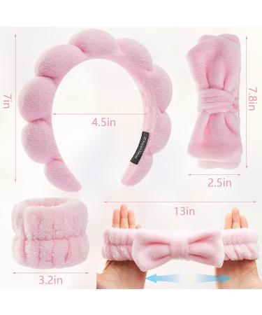 Spa Headband and Wristband Set for Women | Face Washing Makeup & Skin Care | Trendy Pink Gifts for Women & Teen Girls - Buy Online on GoSupps.com