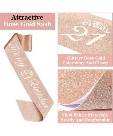 21st Birthday Decorations for Her - Sash, Cake Topper, Crown, Candles | Gift Set for Women - Buy Online on GoSupps.com