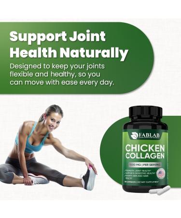 FabLab Chicken Collagen Type II Supplement - Nutritional Supplement for Joint, Nerve & Bone Support - Non-GMO, Anti-Aging Dietary Product with Hydrolyzed Peptides- 100 Capsules Chicken Collagen 100 capsules - Buy Online on GoSupps.com