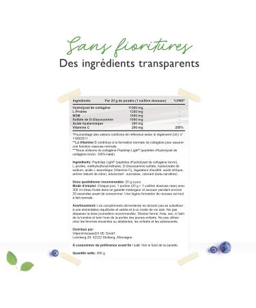 Collagen Complex - 500 g - Joint Powder with Collagen Hydrolysate Peptide L-Proline MSM Hyaluronic Acid Glucosamine & Vitamin C - High Dosed - With Lemon Flavor - Buy Online on GoSupps.com