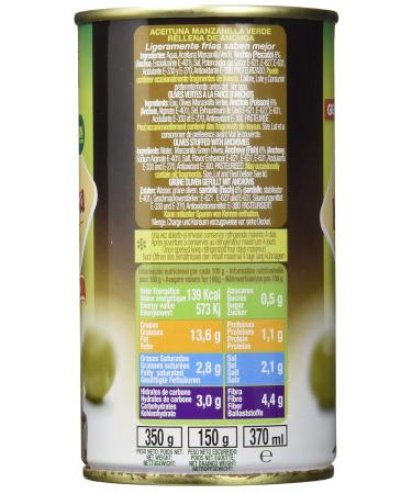 Aceitunas Karina Green Manzanilla Olives Stuffed with Anchoa Paste - Pack of 12 (150g Each) | International Shipping Available - Buy Online on GoSupps.com
