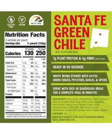 The Good Bean Santa Fe Green Chili with White Beans 10oz Pouch - Pack of 4 - Buy Online on GoSupps.com