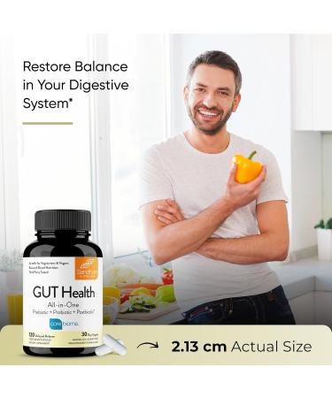 Sandhu's Gut Health - Prebiotic Probiotic Postbiotic & L-Glutamine | Digestive Health Colon Probiotic Total Supplements | 120 Delayed Release Capsules - Buy Online on GoSupps.com