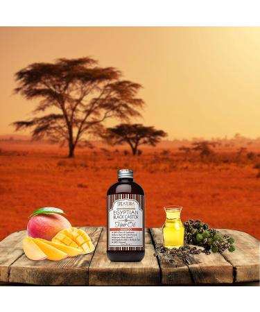Shea Terra Organics 100% Pure Egyptian Black Castor Extra Virgin Oil with Mango - 8 oz | Natural Hair Strengthening and Conditioning Oil for Healthy Growth and Scalp - Buy Online on GoSupps.com