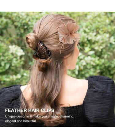 minkissy Flapper Hair Clips Flower Side Clip Flapper Headpiece Artificial Hair Pin Barrette for Women Lady (Nude Pink) Dusky Pink Fascinators for Wedding Tea Party - Buy Online on GoSupps.com