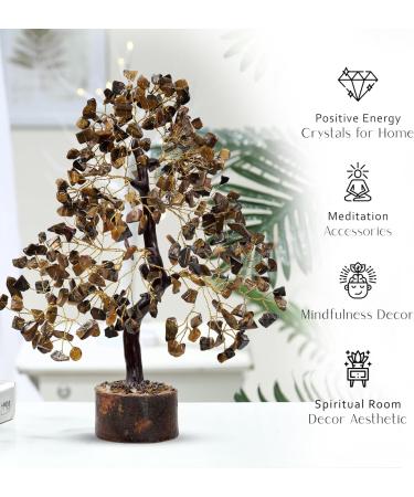 Tigers Eye Crystal Money Tree - Feng Shui Decor for Good Luck & Prosperity - Buy Online on GoSupps.com