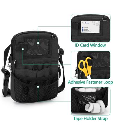 Trunab Vet Nurse Pouch with Multiple Pockets Nurse Waist Bag Fanny Pack with Adjustable Waist Strap for Stethoscope Scissors and Other Medical Supplies Black - Patented Design Black 1 - Buy Online on GoSupps.com