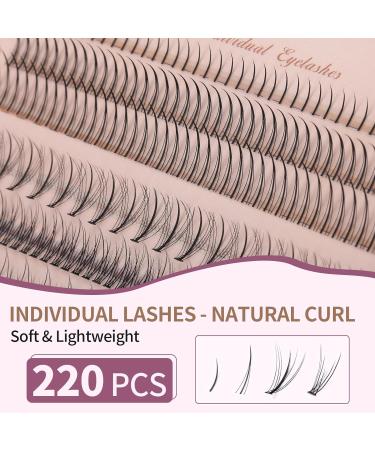 Premium Individual Lashes - 220 Clusters Eyelash Extensions | 4 Types: Natural Fairy Manga Bottom | DIY Lashes at Home (6-11mm Mixed - Buy Online on GoSupps.com