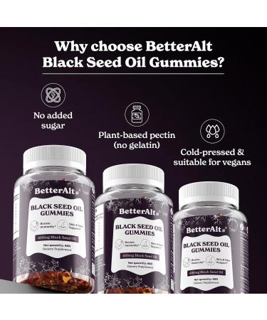 Better Alt Black Seed Oil Gummies (400mg) | Helps Boost Immunity Skin Health | 1-Month Dietary Supplement - Buy Online on GoSupps.com