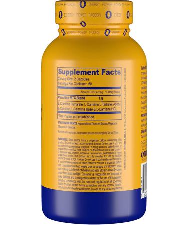 Infinite Labs L-Carnitine 1000mg MTX - Amino Acid Blend - 120 Veggie Capsules - Buy Online on GoSupps.com