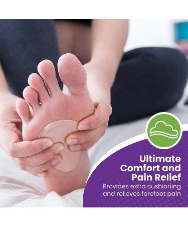 Premium Gel Ball of Foot Cushions - Clear Gel Metatarsal Pads for Foot Pain Relief - 2 Pair Set - 1/8 Inch Thickness - Buy Online on GoSupps.com