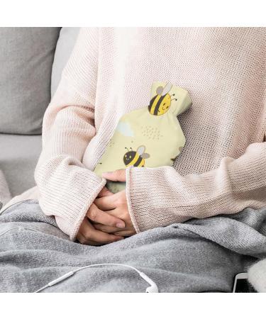 Bee Pattern Hot Water Bottle with Lid - Rubber Pain Relief & Foot Warmer for Hot/Cold Therapy - Buy Online on GoSupps.com