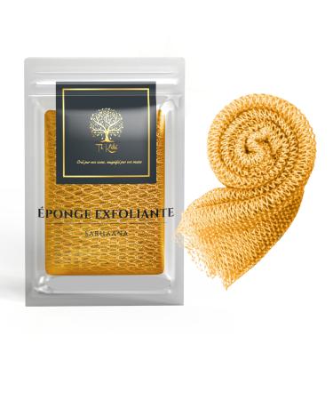 African shower network djamp African peeling shower sponge bathing shoe soft flower-waves XL bathroom accessories women men children body peeling (yellow-orange) light yellow