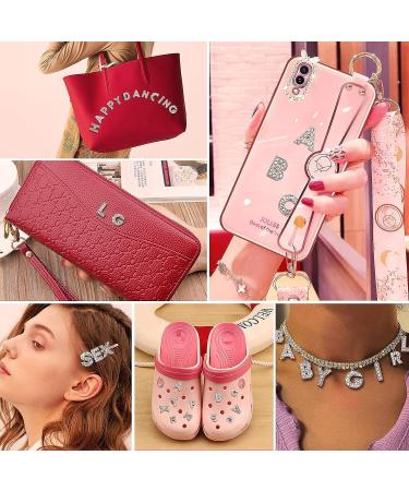 AIERSA Large Letter Nail Charms - 52 Pcs 3D Rhinestone Alphabet Stickers for Nail Art Decoration - Silver Alloy - 12mm Tall - Buy Online on GoSupps.com