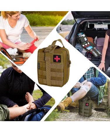 Crisis First Aid Bag - Empty MOLLE Tactical EDC IFAK Pouch for Outdoor Camping & Travel | Essential First Aid Belt Bag & Pharmacy Set - Buy Online on GoSupps.com