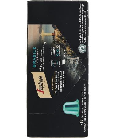 Segafredo Zanetti - 10 Nespresso compatible capsules aluminum line 100% Brazilian coffee soft and smooth - 1 box of 10 capsules - Buy Online on GoSupps.com
