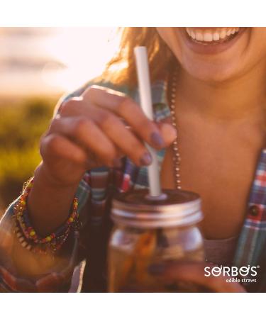 Sorbos Edible Straws Vanilla Flavored Sustainable Individually Packaged No Plastic No Allergens No Gluten Eco Friendly 7.4 inches long (Pack of 200) - Buy Online on GoSupps.com