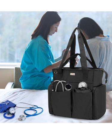 LoDrid Nurse Bag - Padded Medical Work Bag with Laptop Storage for RN PA LPN EMT CNA - Black | Ideal for Home Visits - Buy Online on GoSupps.com