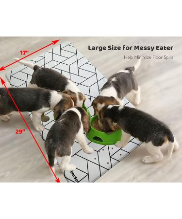 Libersoul Bohemian Waterproof Dog Bowl Mat - Boho Cat Food Mat for Floors - Pet Feeding Mat with Simple Lines Design - Buy Online on GoSupps.com