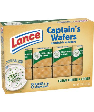Lance Sandwich Crackers Captain's Wafers Cream Cheese and Chives 8 Ct Box - Buy Online on GoSupps.com