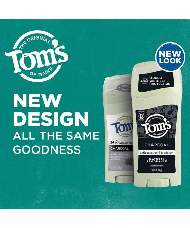 Tom's of Maine Natural Charcoal Antiperspirant Deodorant for Women 2.25 oz 3-Pack - Eco-Friendly Protection - Buy Online on GoSupps.com
