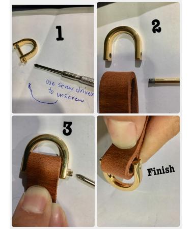 CRAFTMEMORE 5/8 Inch (Inside Width) D-Rings with Closing Screw Shackle Key Holder Horseshoe U Shape Dee Ring DIY Leather Craft Purse Replacement 4 pcs (Gold) - Buy Online on GoSupps.com