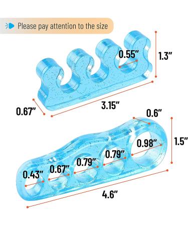 ToePal Gel Toe Separator - 2 Pairs | Toe Spacers, Straightener, Spreader, Stretcher, Corrector for Men and Women - Bunion Corrector Included - Buy Online on GoSupps.com