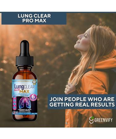GREENVIFY LungCLEAR PRO MAX Extra Strength Respiratory & Lung Health Drops Peppermint Flavor 2 fl oz 30 Servings (2) - Buy Online on GoSupps.com