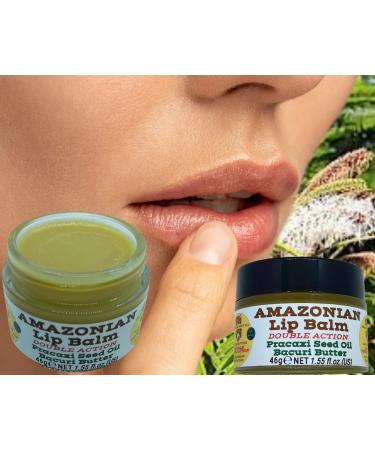 Nativilis AMAZONIAN LIP BALM DOUBLE ACTION FORMULA WITH PRACAXI SEED OIL (Pentaclethra macroloba) + BACURI BUTTER (Platonia insignis) Moisturises Dry Lips and Heals Chapped Lips - Toned Lips - Copaiba