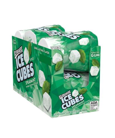 ICE BREAKERS ICE CUBES Spearmint Flavored Sugar Free Chewing Gum, Made with Xylitol, 40 Piece Container (6 ct)