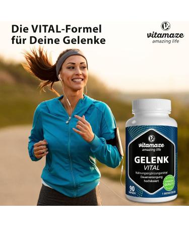 Joint Vitality Capsules - High Dose Glucosamine Chondroitin Hyaluronic Acid & MSM - 90 Natural Supplements Made in Germany - Buy Online on GoSupps.com