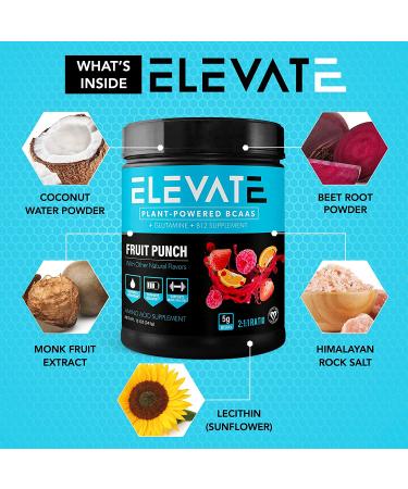 Plant Based Vegan BCAA Powder with B12 and Glutamine | Muscle Building & Recovery Supplement - Elevate Nutrition - Buy Online on GoSupps.com