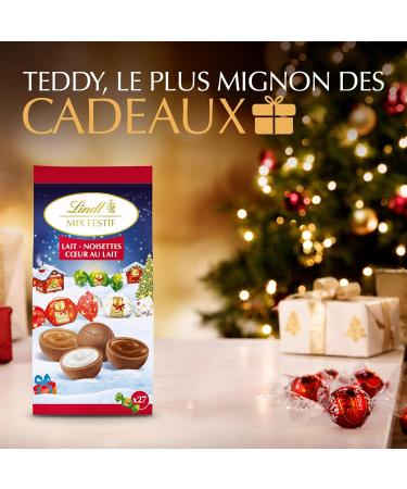 Lindt - TEDDY Mix Festive Bag - Assortment of Milk Chocolates - Creamy Milk Heart and Hazelnut Heart - Ideal for Christmas  - Buy Online on GoSupps.com