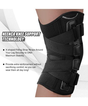 NEENCA Professional Hinged Knee Brace Dual Side Stabilizers for Knee Pain Relief | Meniscus Tear, Arthritis Support | Injury Recovery | XX-Large, Black - Buy Online on GoSupps.com