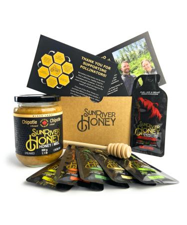 Sun River Honey Flavoured Honey Infusions (Variety Pack Energy Gel (24pack) + Chipotle Single Bundle)