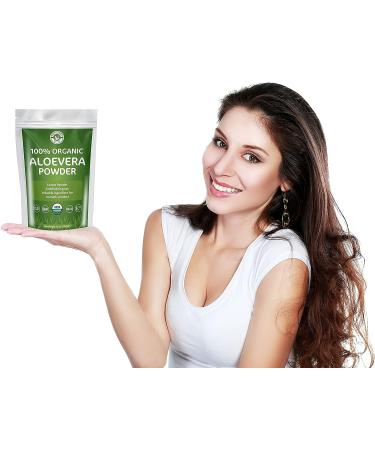 Holy Natural USDA Certified Organic Aloe Vera Leaf Powder - 16 Oz - Resealable Zip Lock Pouch - Buy Online on GoSupps.com