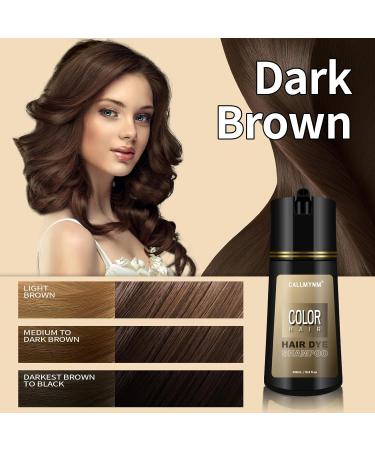 Dark Brown Hair Dye Shampoo for Gray Hair - Quick & Natural 3 in 1 Hair Color for Men & Women - Buy Online on GoSupps.com