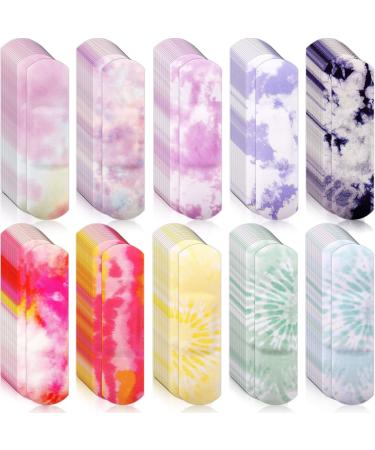 10 Styles Kids Bandages Tie Dye Bandages Colorful Adhesive Flexible Bandages Waterproof Breathable Bandages Strips Protect Scrapes and Cuts for Girls Boys Children Toddlers (200 Pcs)