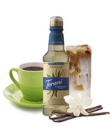 Torani Puremade Zero Sugar Syrup Vanilla 12.7oz Bottle - 4 Pack, Sugar-Free Natural Vanilla Flavor - Buy Online on GoSupps.com
