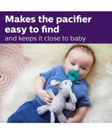 Philips AVENT Soothie Snuggle Pacifier Holder with Detachable Pacifier 0m+ - Elephant SCF347/03 - Buy Online on GoSupps.com