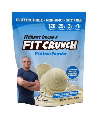 Fit Crunch Tri-Blend Whey Protein, Keto Friendly, Low Calories, High Protein, Gluten Free, Soy Free (18 Servings, Vanilla Milkshake)