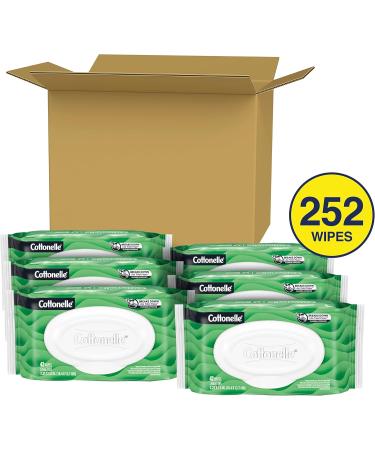 Cottonelle GentlePlus Flushable Wet Wipes with Aloe & Vitamin E Adult Wet Wipes 6 Flip-Top Packs 42 Wipes per Pack (6 Packs of 42) (252 Total Flushable Wipes) Flip-Top 6X - Buy Online on GoSupps.com