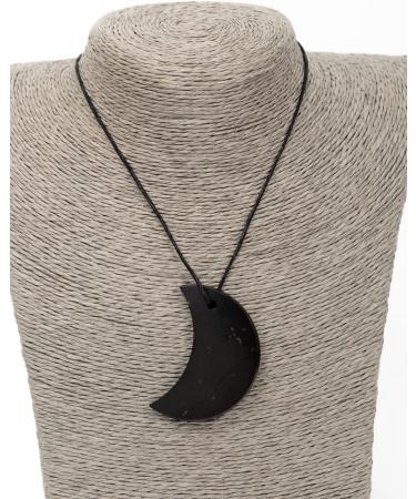Shungite Pendant Half Moon | Healing Stone for Chakra Energy Balancing - International Shipping Available - Buy Online on GoSupps.com