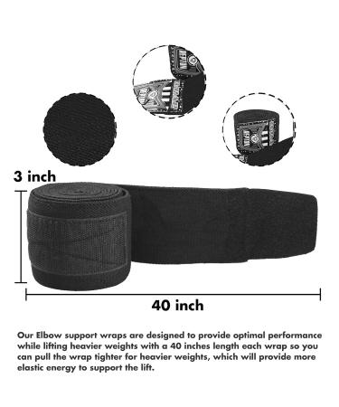 REPTON Elbow Wrap | Elbow Sleeves Support for Weightlifting, Powerlifting & CrossFit | Adjustable Compression Splint for Tendonitis | Reversible Stabilizer in Black - Buy Online on GoSupps.com